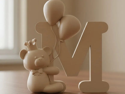Letra Personalizada con Oso de Peluche