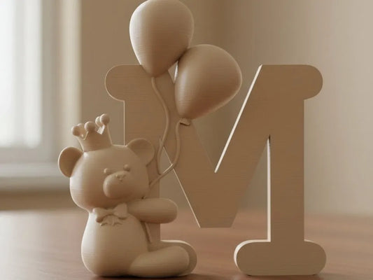 Letra Personalizada con Oso de Peluche