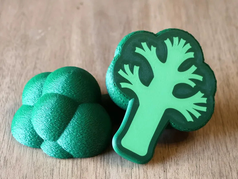 Brócoli Magnético Cortable impreso en 3D con piezas magnéticas para cocinitas infantiles y juegos de cocina.