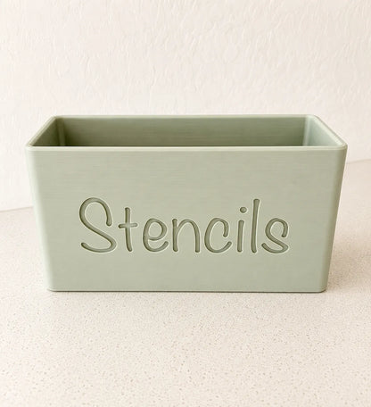 Caja de Almacenamiento de Plantillas impresa en 3D para guardar, organizar y proteger plantillas de dibujo de forma práctica.