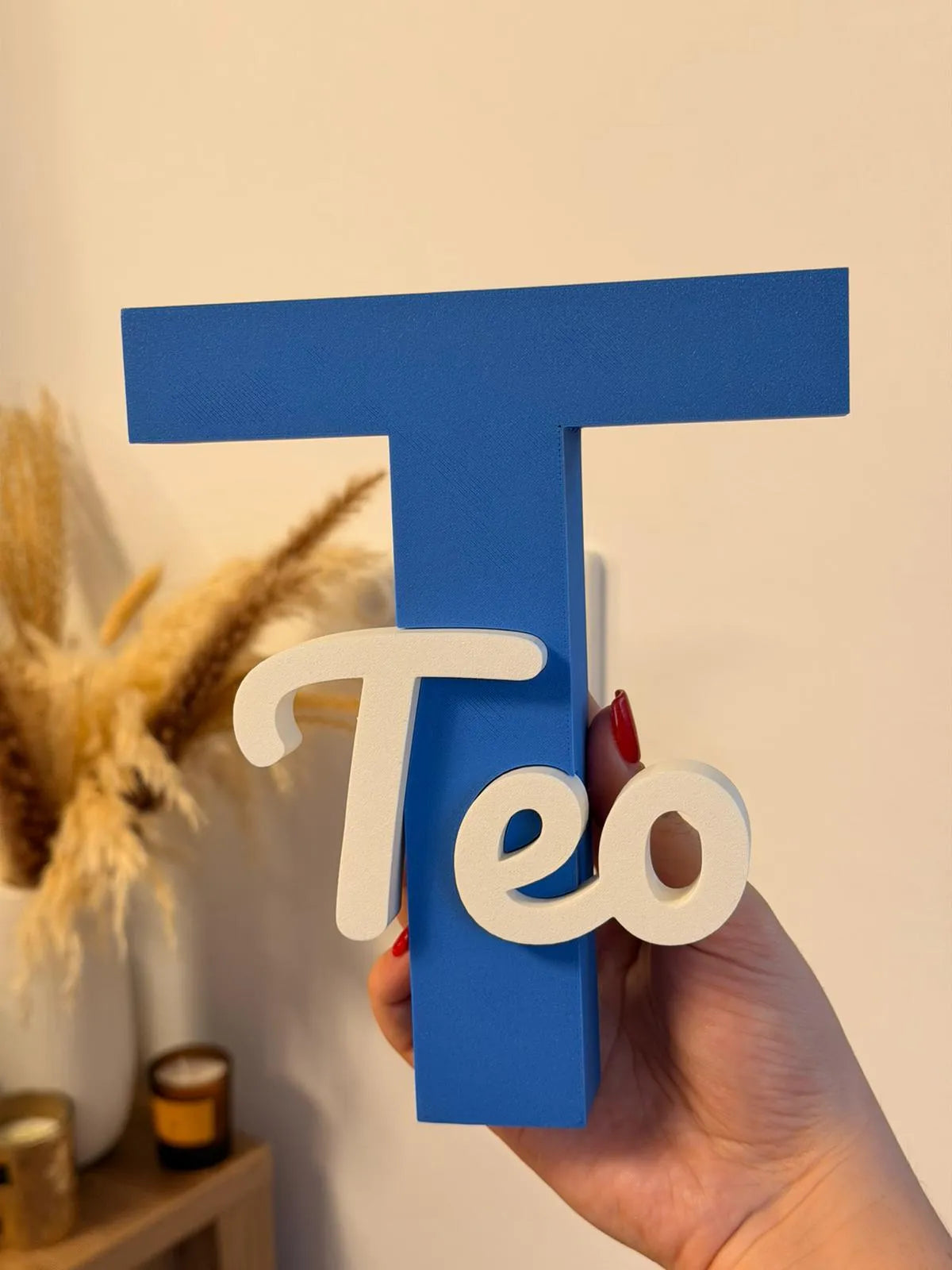 Inicial Decorativa con Nombre Personalizado impresa en 3D para habitaciones infantiles y decoración personalizada.