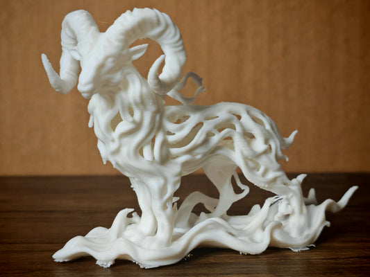 Figura de Carnero Aries estilo Voronoi con diseño geométrico decorativo