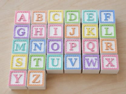 Bloques del Alfabeto Pastel A–Z Montessori