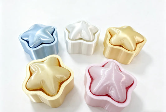 Clicker de Estrellas impreso en 3D con diseño antiestrés para escritorio, setup gaming, colección y uso diario.