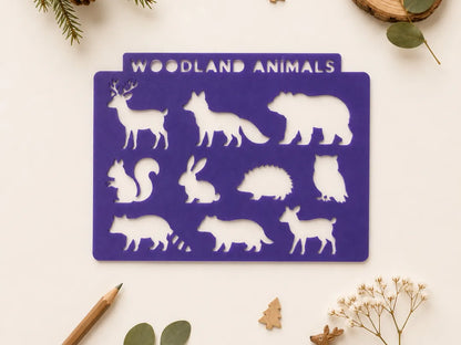 Plantilla de Dibujo de Animales del Bosque para actividades infantiles, creatividad, aprendizaje y motricidad fina.