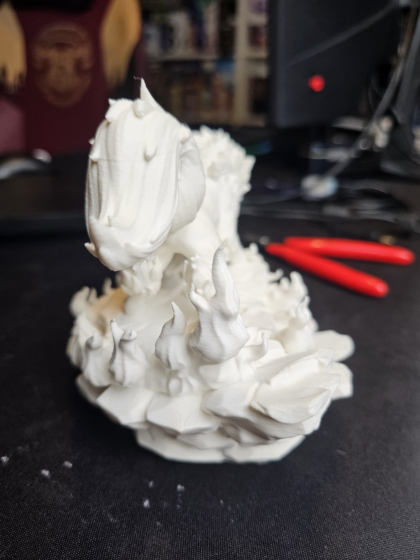 Diorama Pokémon Arcanine En Llamas impreso en 3D con acabado mate y gran nivel de detalle para colección y decoración gaming.