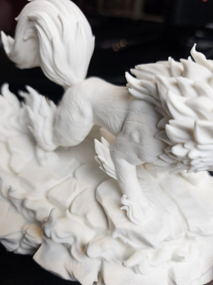 Diorama Pokémon Arcanine En Llamas impreso en 3D con acabado mate y gran nivel de detalle para colección y decoración gaming.